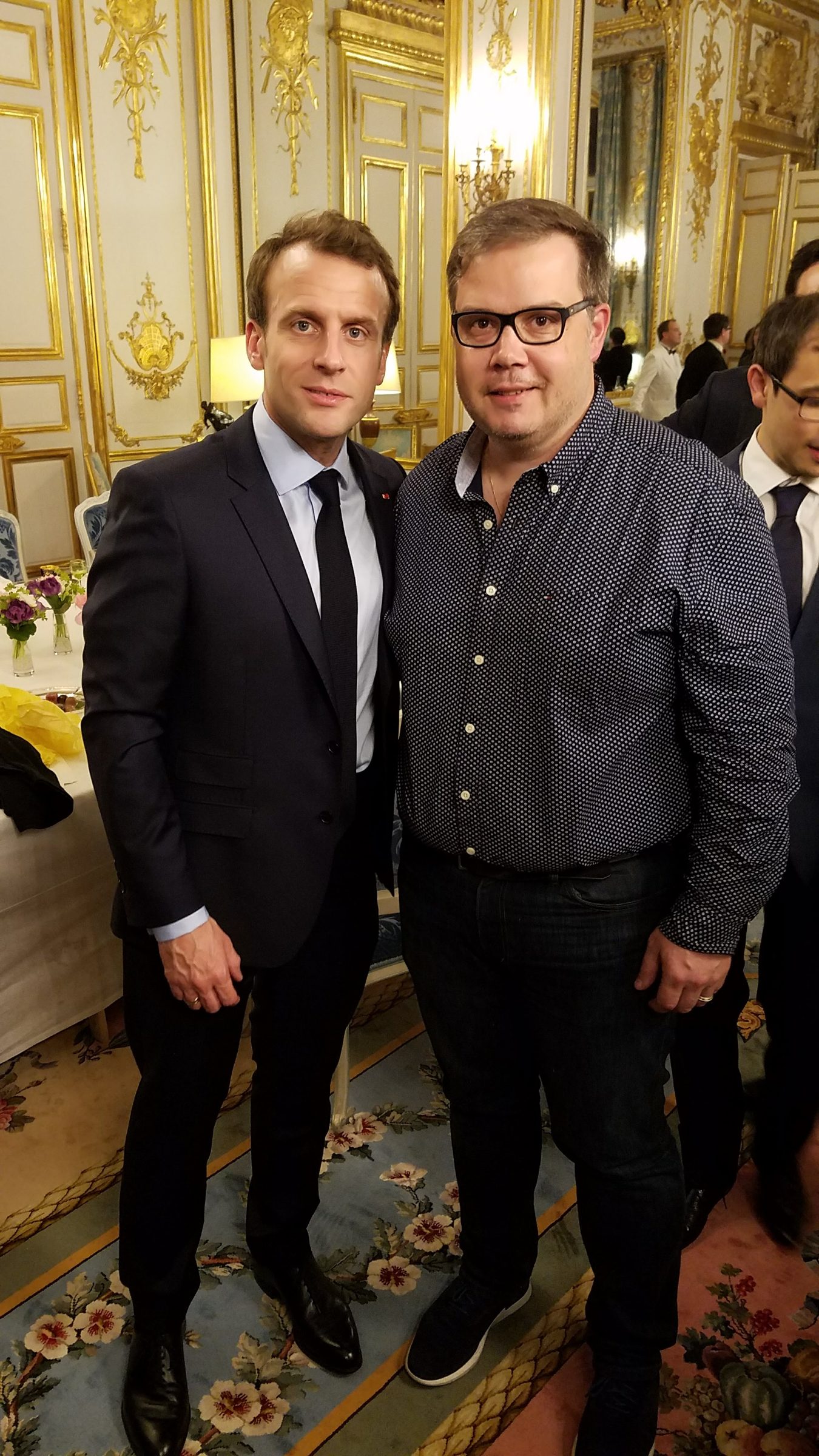 Gregory Renard with President Emmanuel Macron at the Élysée Palace