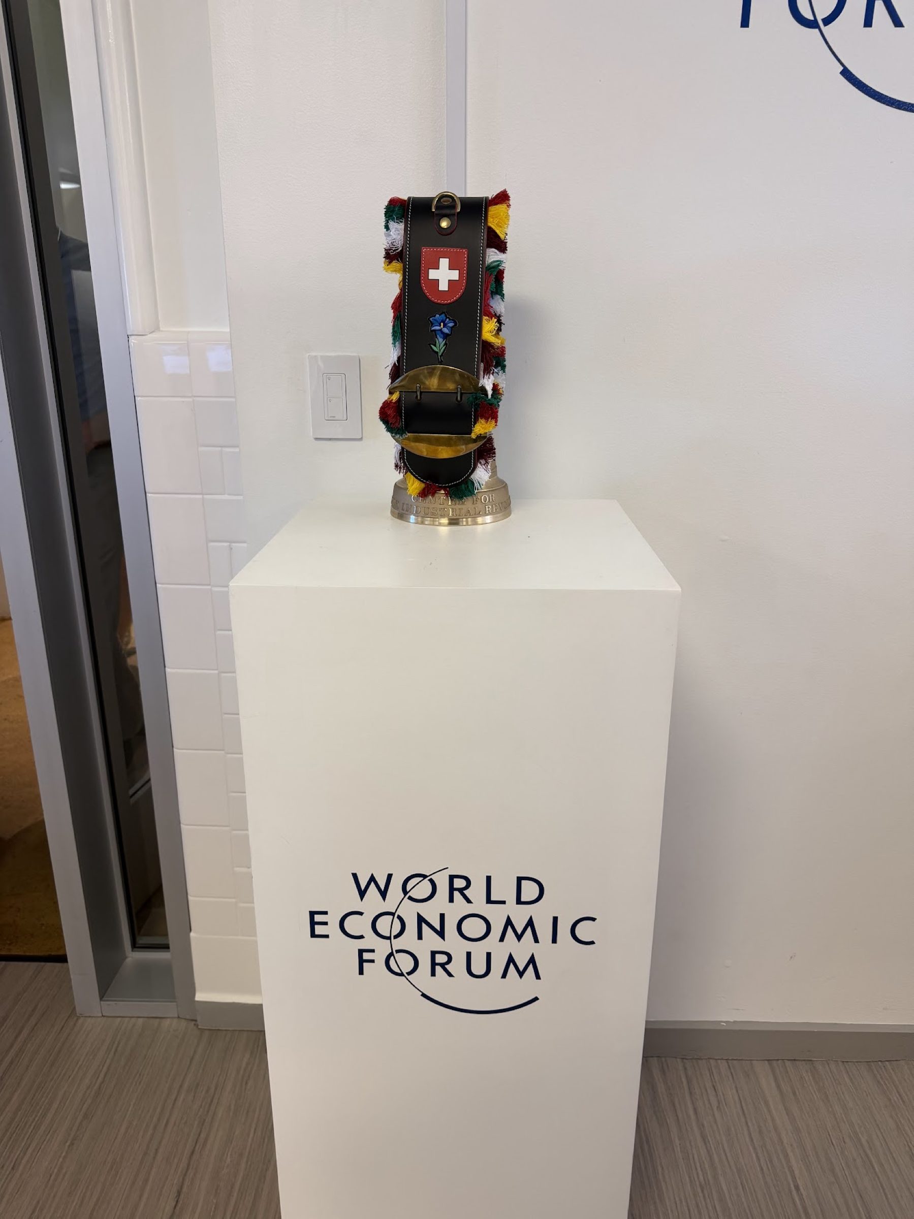 Swiss bell at the World Economic Forum Presidio office