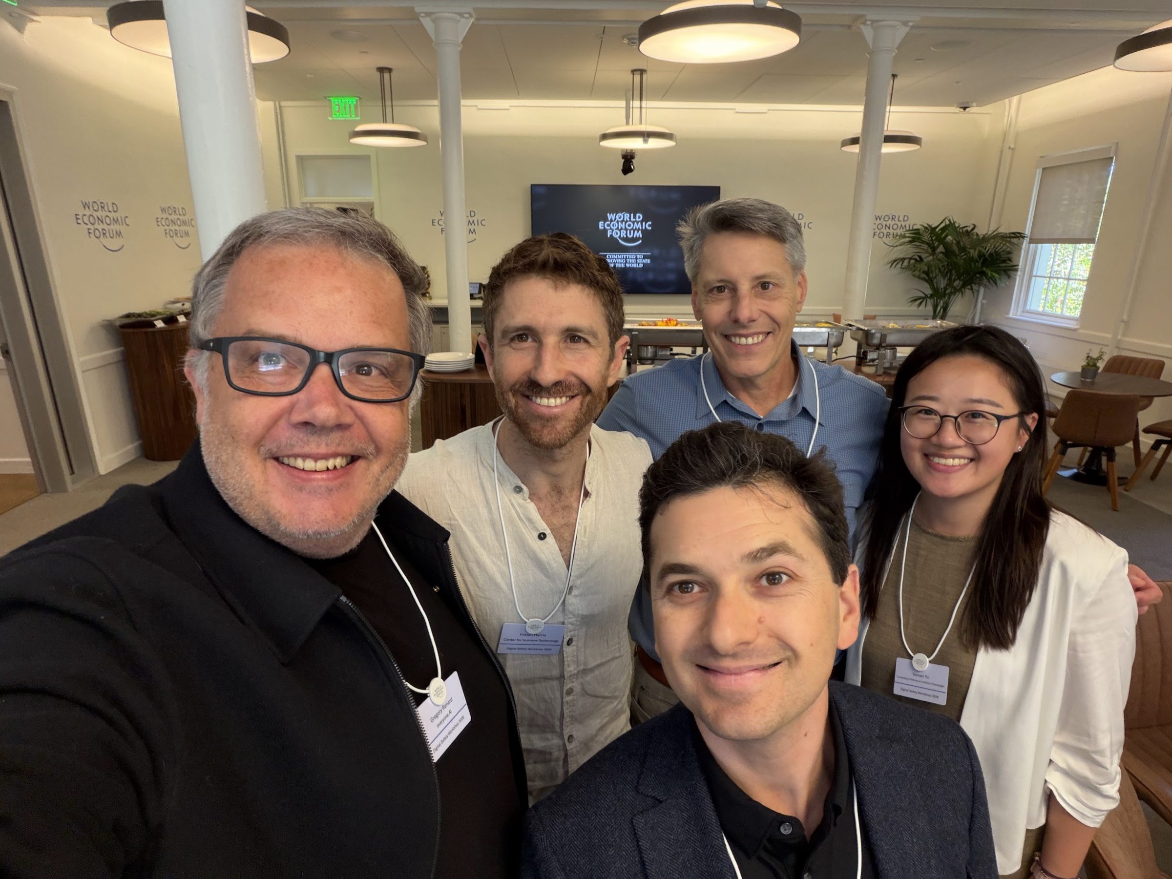 Gregory Renard with Tristan Harris and fellow experts at the World Economic Forum Digital Safety Workshop, San Francisco